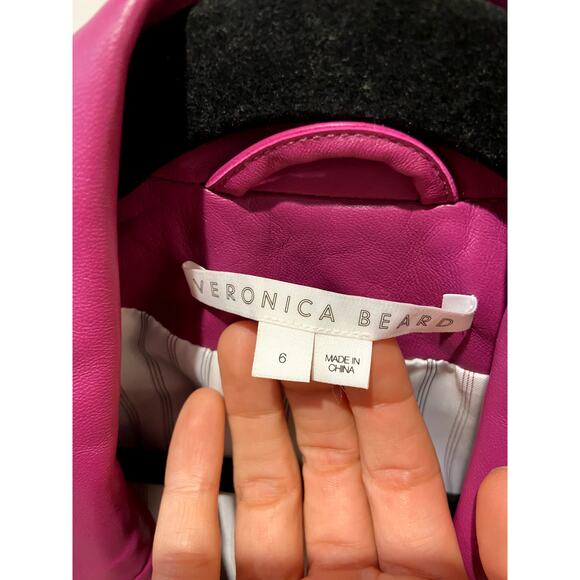 Veronica Beard Cooke Leather Dickey Jacket size 6 - Picture 3 of 6